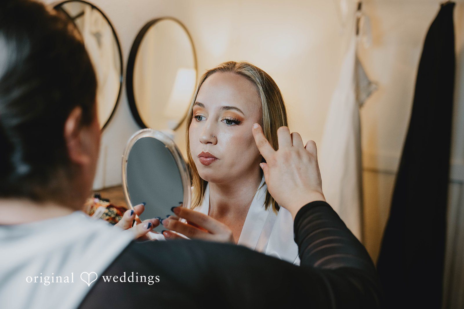 Alex + Simon Alex getting ready for the wedding at Woodland Meadow Farms